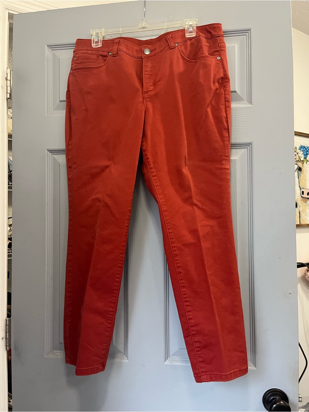 Christopher & Banks Rust-Red Slimming Top
